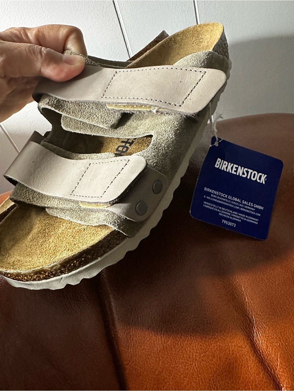 Birkenstock Women's Double Strap Sandals in Beige Taupe - Picture 6 of 9